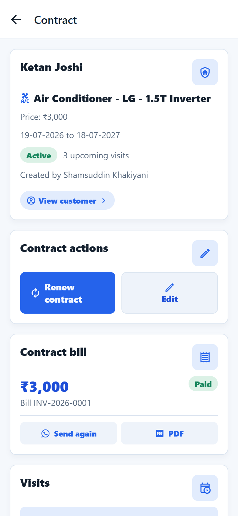Contract page